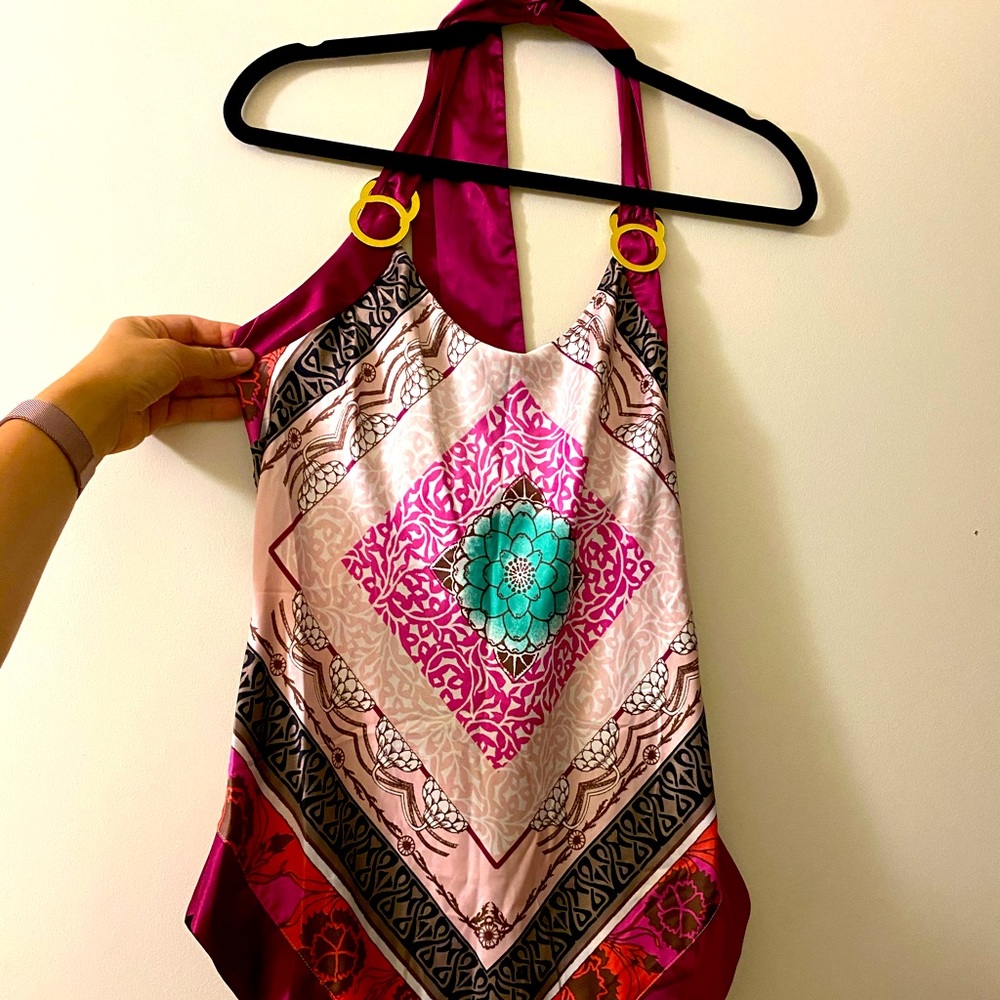 Halter top, bandana style blouse